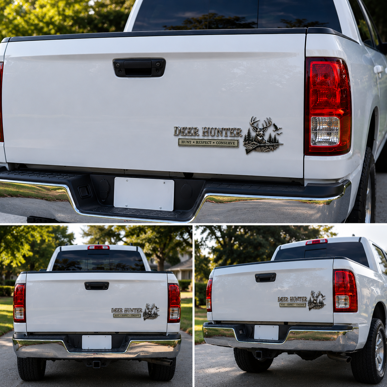 🦌 Deer Hunter Respect Conserve Metal Car Emblem