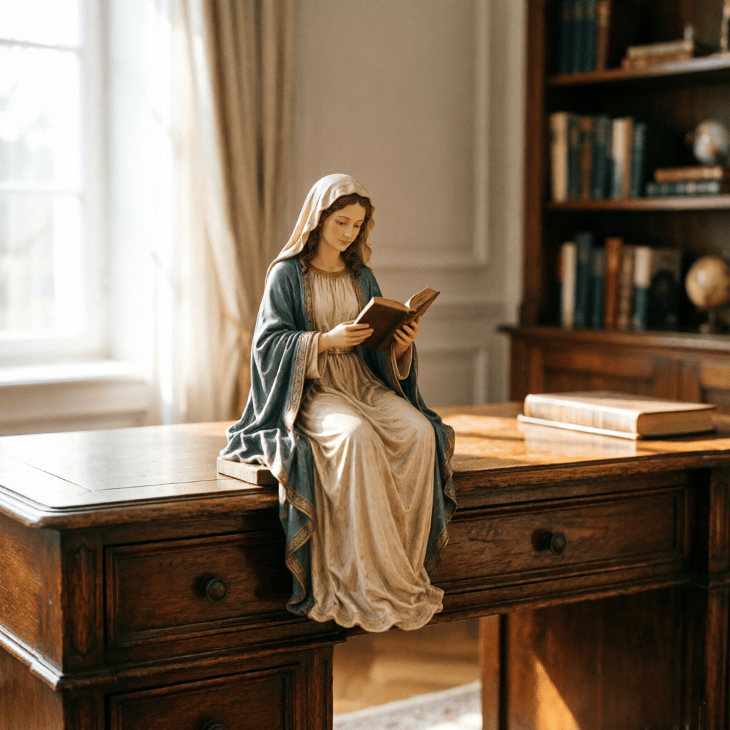 🎁Last Day 49% OFF-📚🕊️ Bring Divine Peace to Your Library. Virgin Mary Reading Figure