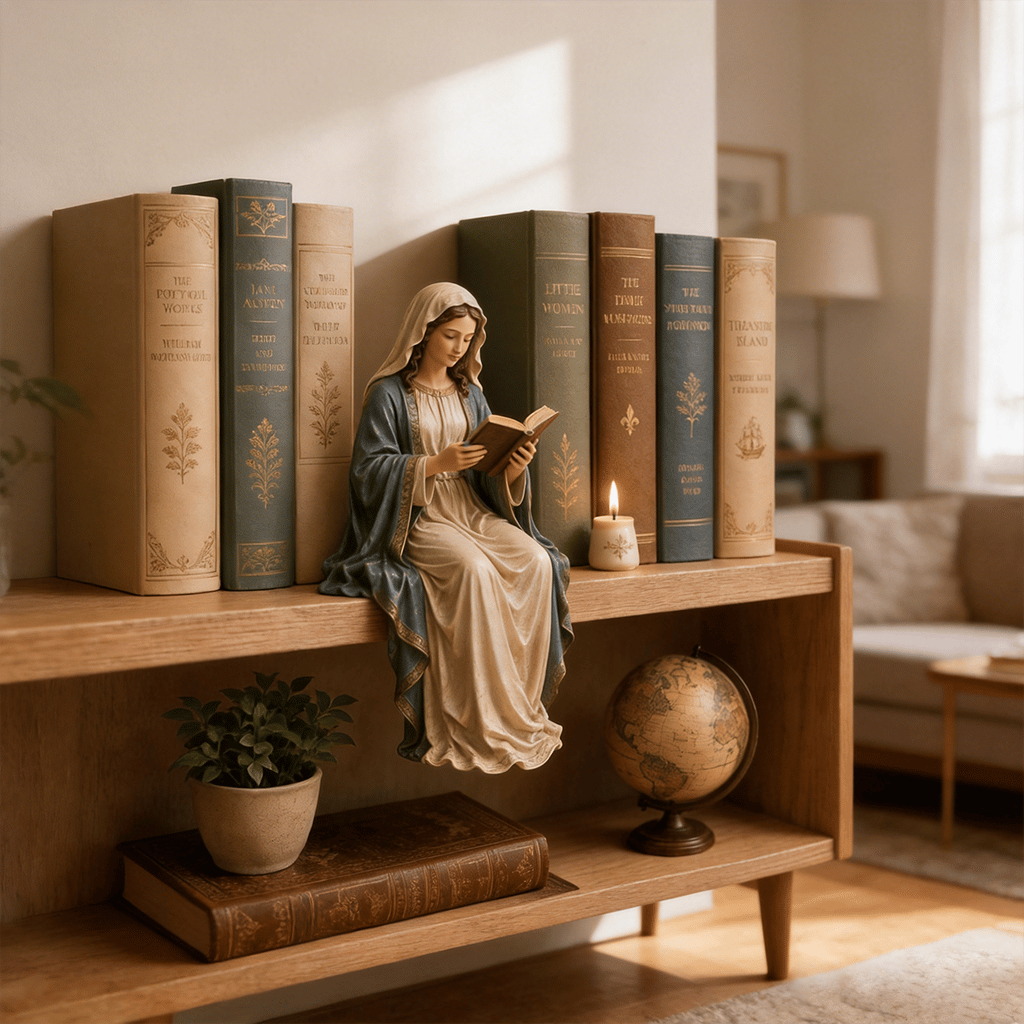 🎁Last Day 49% OFF-📚🕊️ Bring Divine Peace to Your Library. Virgin Mary Reading Figure