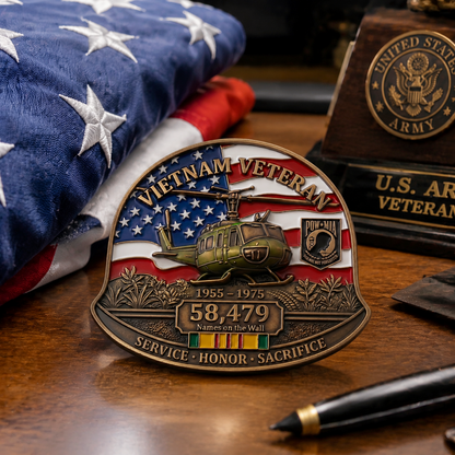 🇺🇸 Last Day Promo: 49% OFF 🎖️ -Vietnam Veteran M1 Helmet Tribute Commemorative Challenge Coin