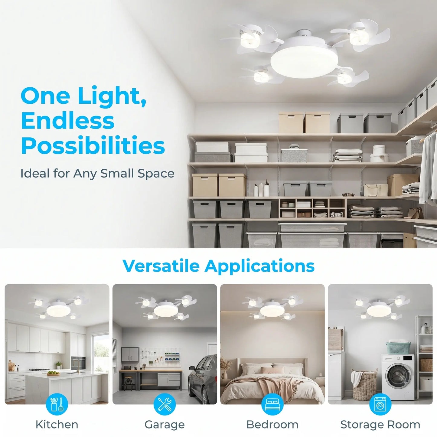 🔥Last Day 50%OFF💡2-in-1 Drone Fan Light-Silent LED Ceiling Fan with Remote