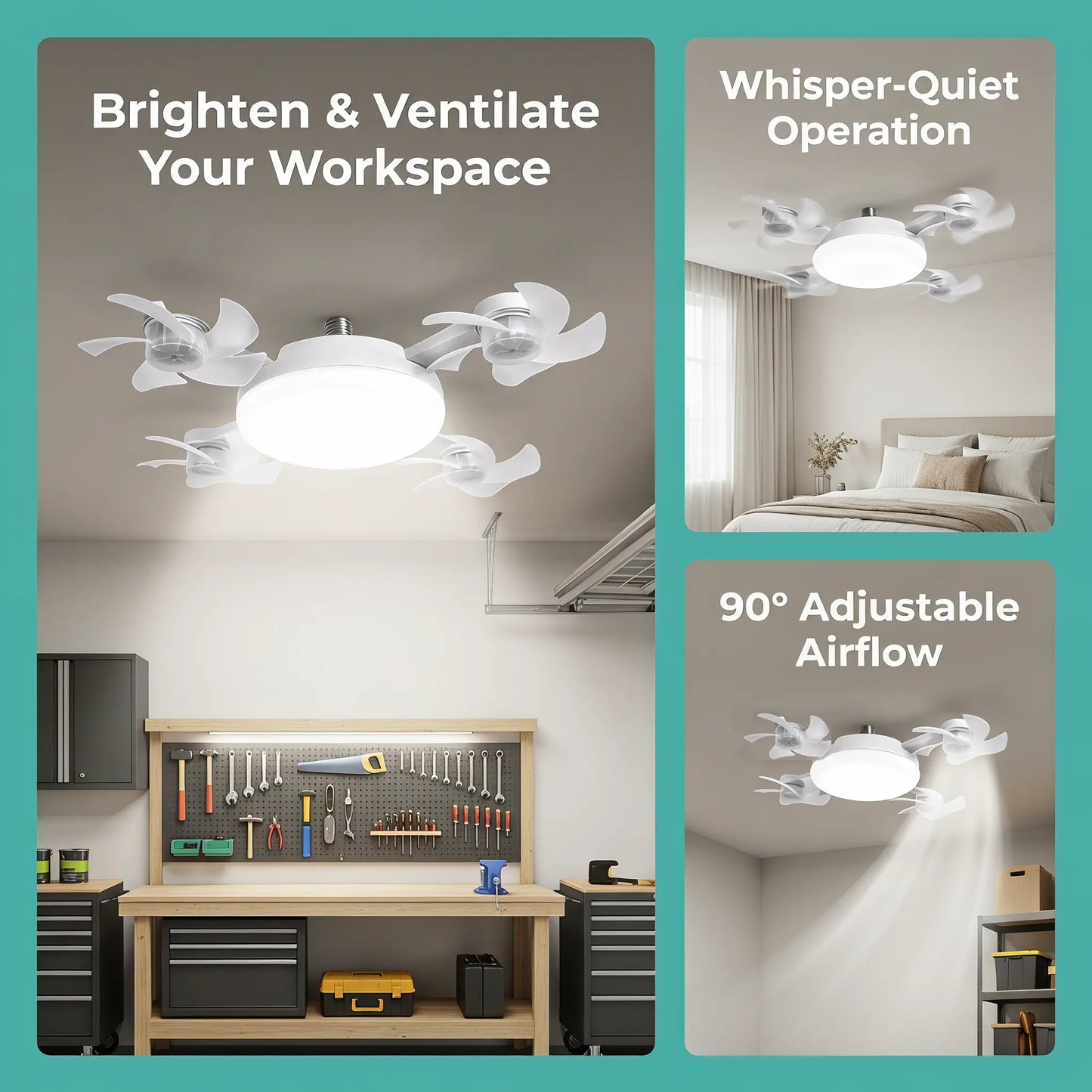 🔥Last Day 50%OFF💡2-in-1 Drone Fan Light-Silent LED Ceiling Fan with Remote