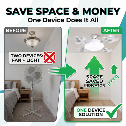 🔥Last Day 50%OFF💡2-in-1 Drone Fan Light-Silent LED Ceiling Fan with Remote
