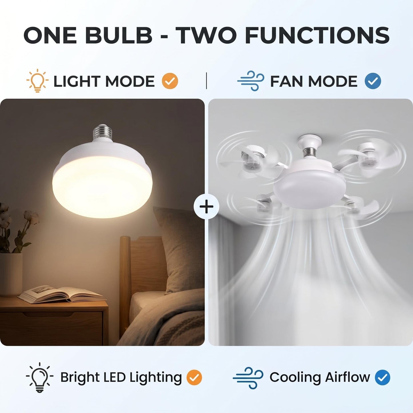 🔥Last Day 50%OFF💡2-in-1 Drone Fan Light-Silent LED Ceiling Fan with Remote