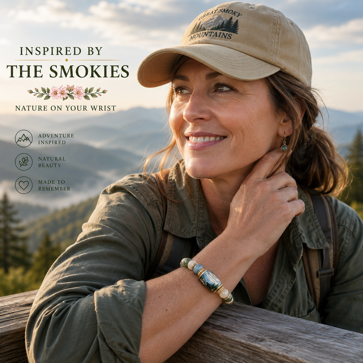 🌲 Great Smoky Mountains Garden Bracelet – Peace. Wilderness. Adventure.