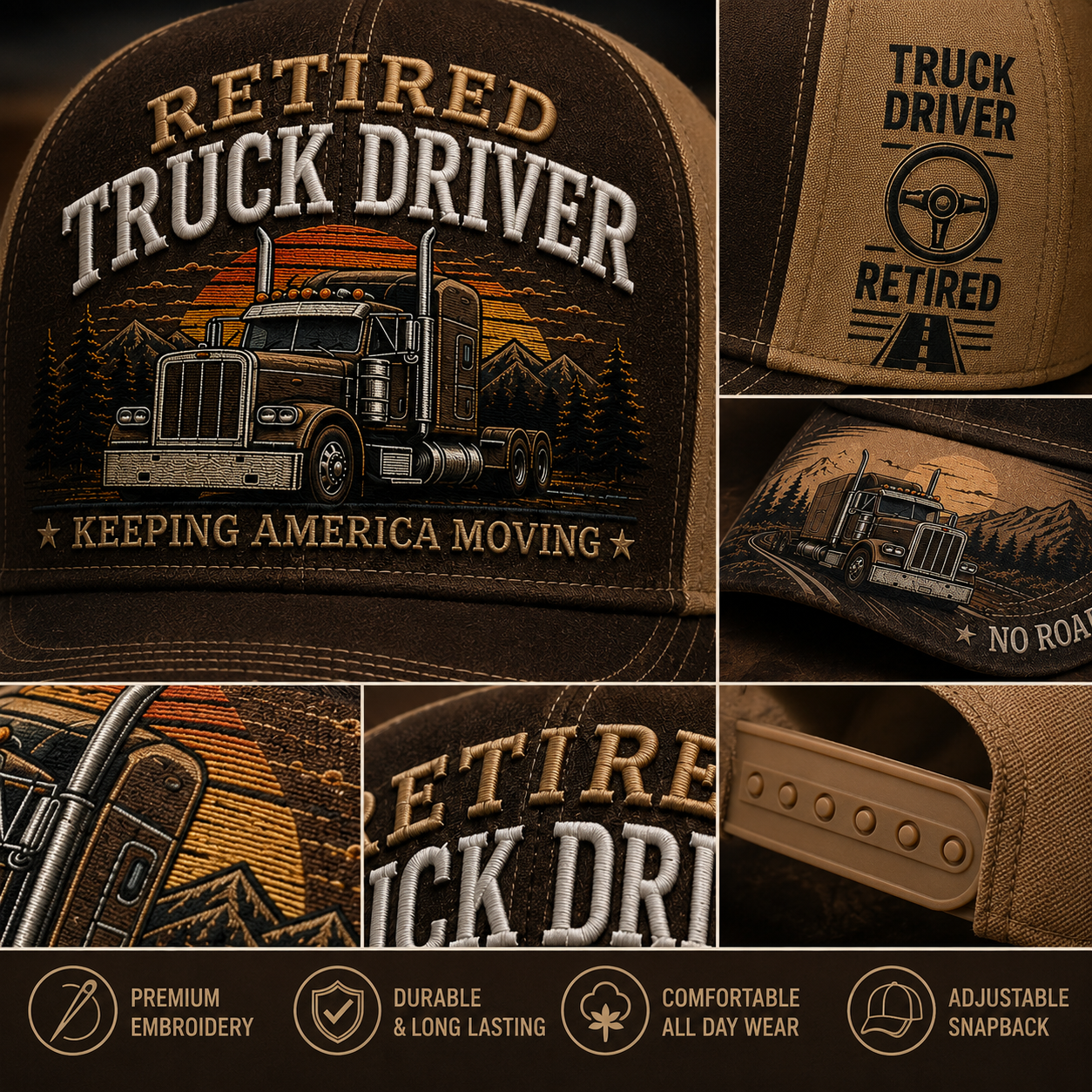 🚛 RETIRED TRUCK DRIVER CAP