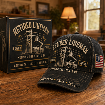 Retired Lineman Keeping The Lights On Commemorative Cap