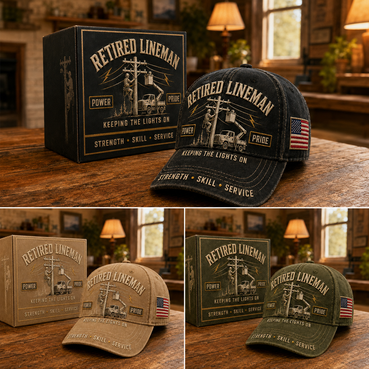 Retired Lineman Keeping The Lights On Commemorative Cap