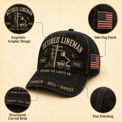 Retired Lineman Keeping The Lights On Commemorative Cap