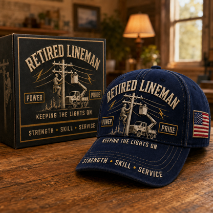 Retired Lineman Keeping The Lights On Commemorative Cap