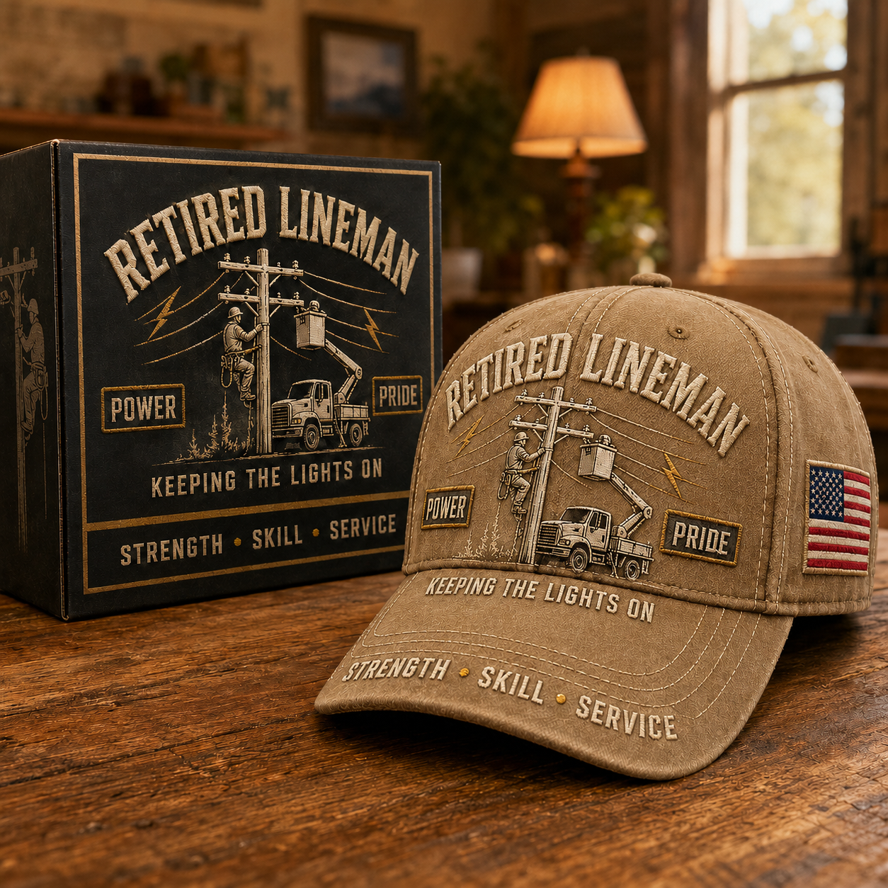 Retired Lineman Keeping The Lights On Commemorative Cap