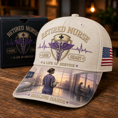 Retired Nurse Healing Hands Commemorative Cap