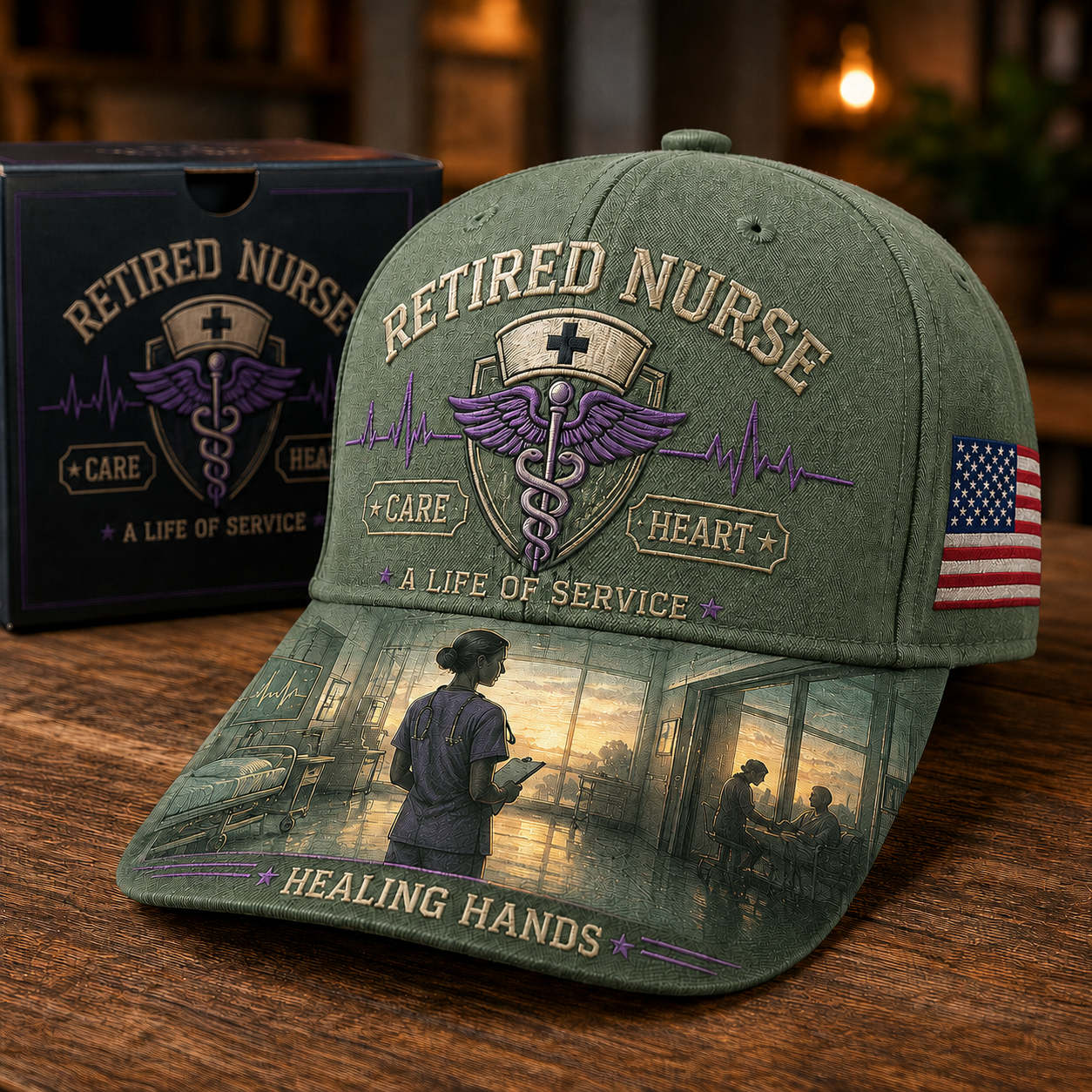 Retired Nurse Healing Hands Commemorative Cap
