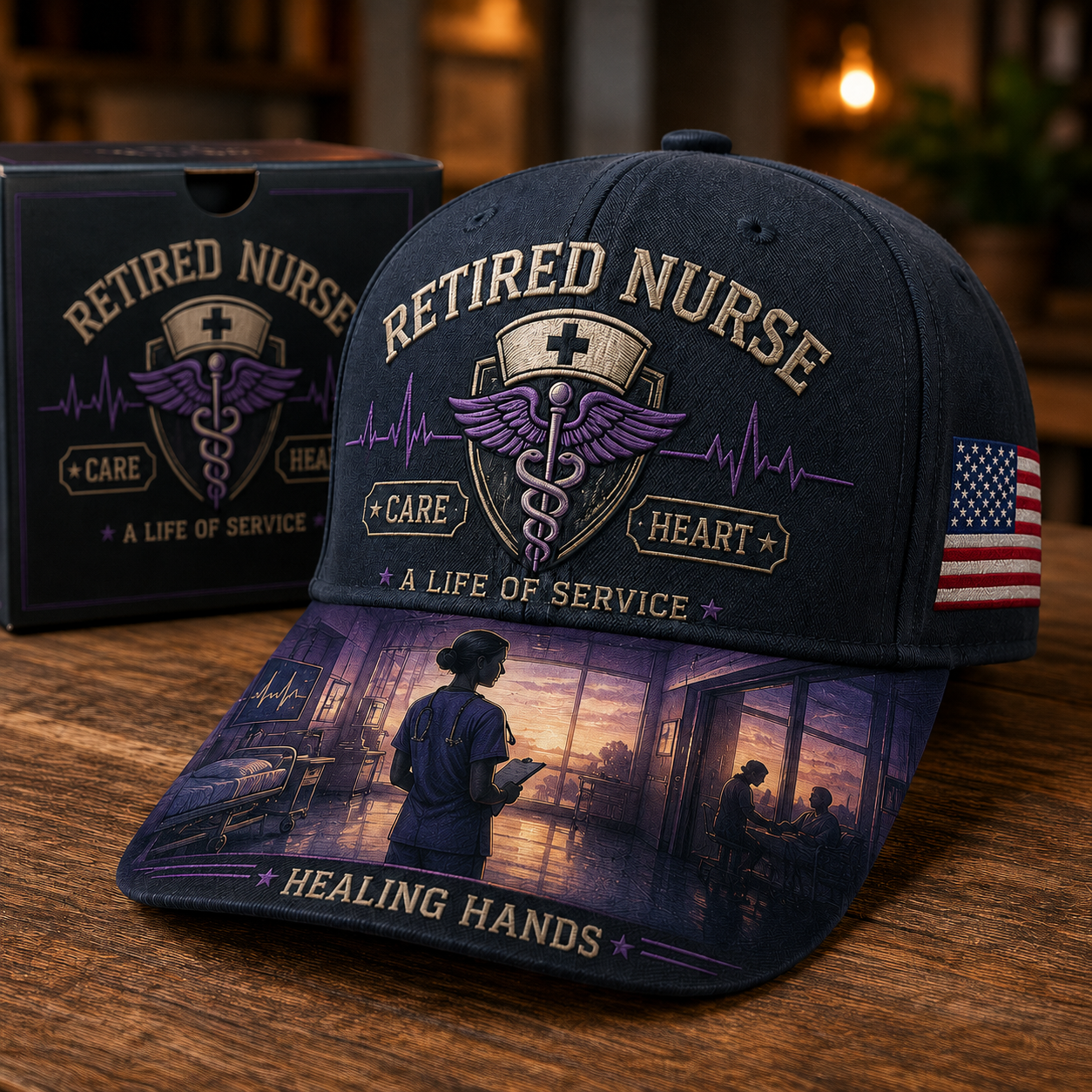 Retired Nurse Healing Hands Commemorative Cap