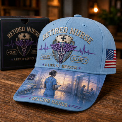 Retired Nurse Healing Hands Commemorative Cap