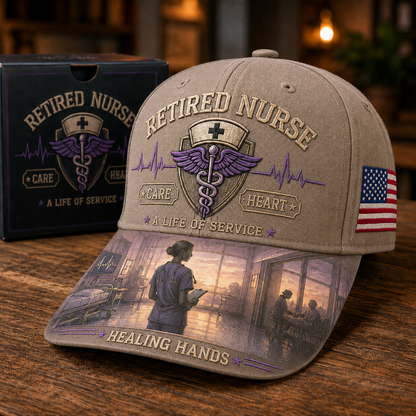 Retired Nurse Healing Hands Commemorative Cap