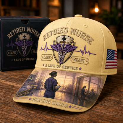 Retired Nurse Healing Hands Commemorative Cap