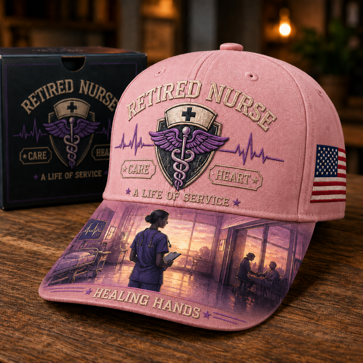 Retired Nurse Healing Hands Commemorative Cap