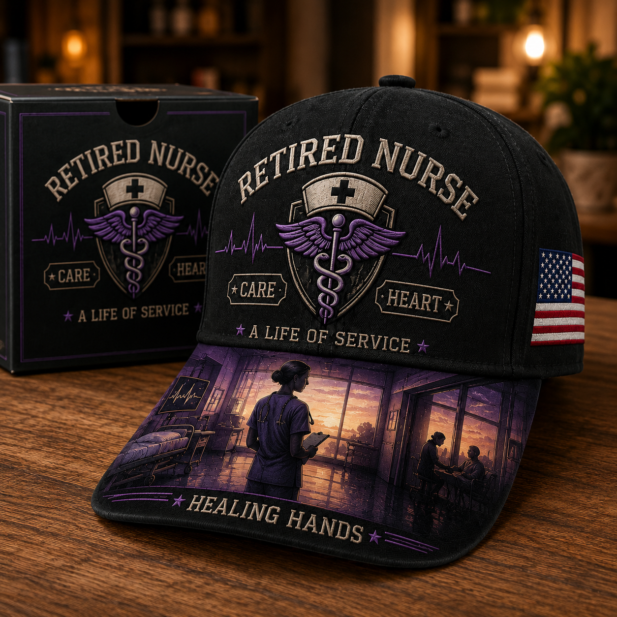 Retired Nurse Healing Hands Commemorative Cap