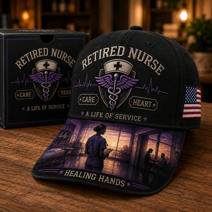 Retired Nurse Healing Hands Commemorative Cap