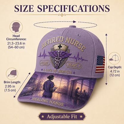 Retired Nurse Healing Hands Commemorative Cap