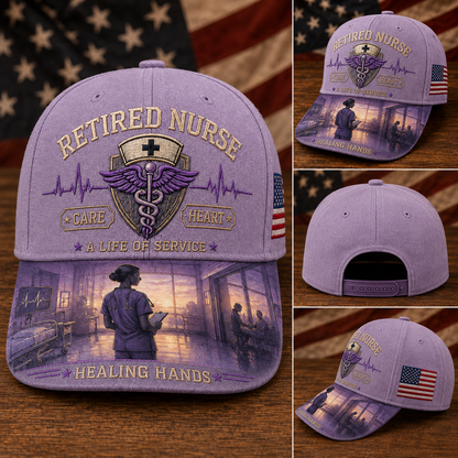 Retired Nurse Healing Hands Commemorative Cap