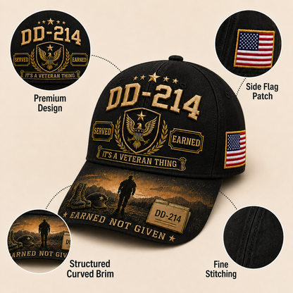 DD-214 Served Earned Commemorative Cap