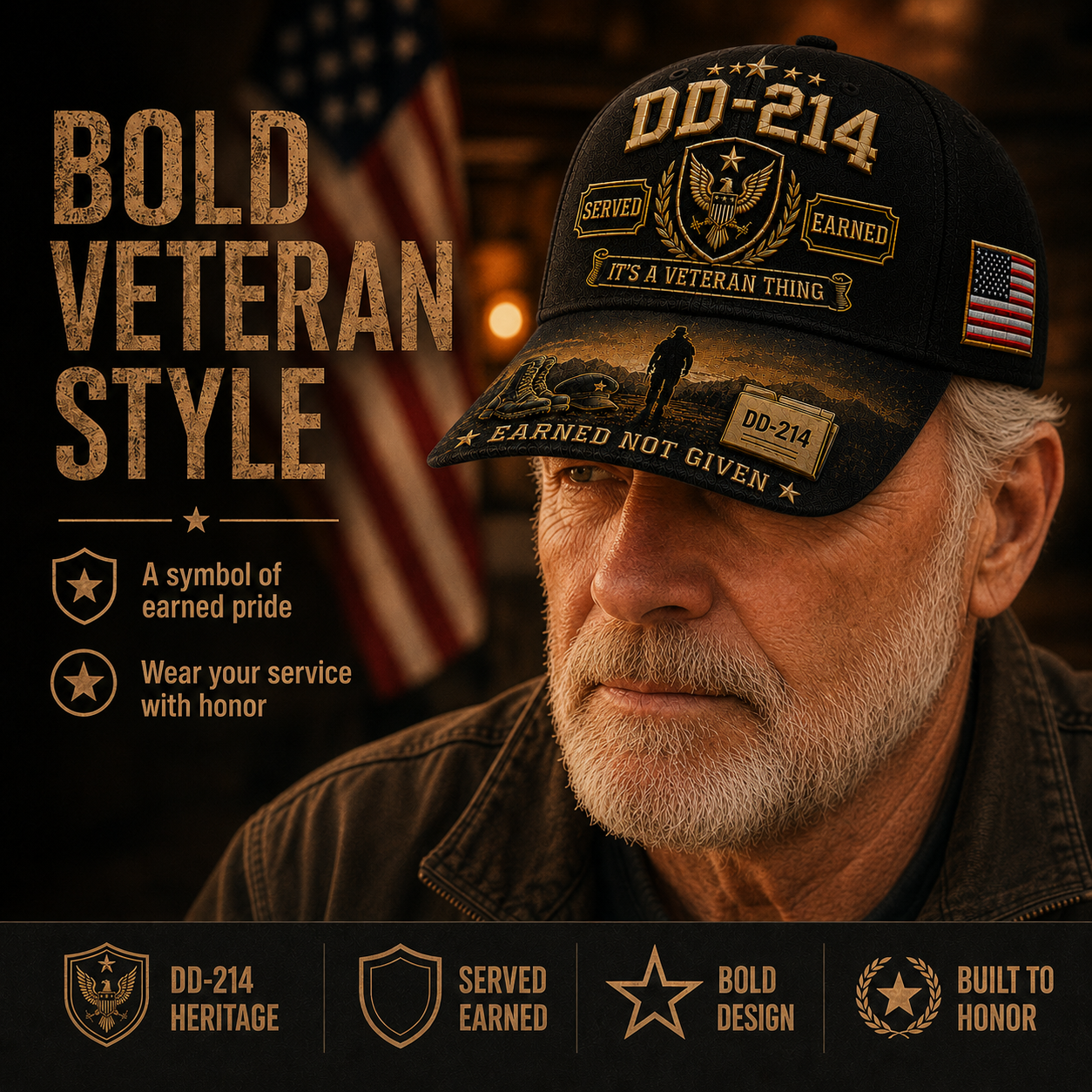 DD-214 Served Earned Commemorative Cap
