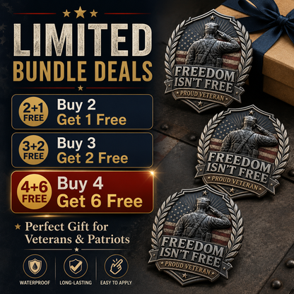 Freedom Isn't Free – Proud Veteran Patriotic Emblem for Your Vehicle