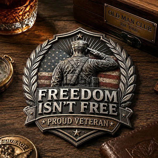 Freedom Isn't Free – Proud Veteran Patriotic Emblem for Your Vehicle