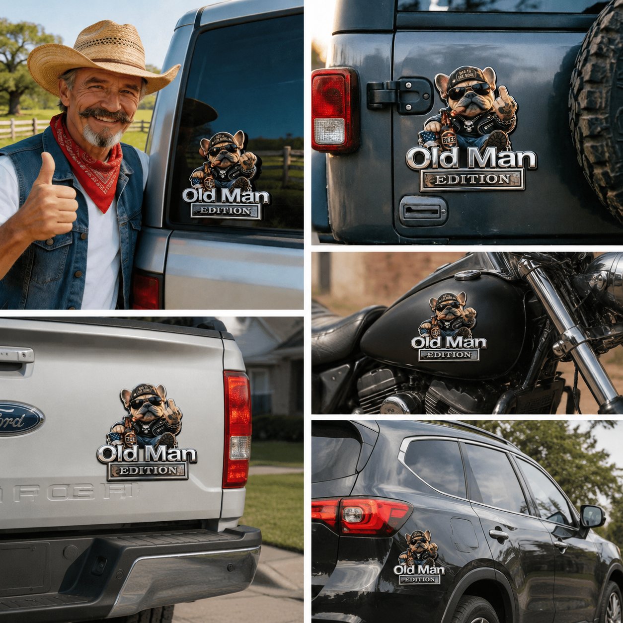 🚗 Funny Old Man Edition Vehicle Badge