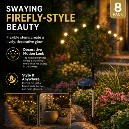 Outdoor Solar Firefly Garden Lights Waterproof 4/8 Pack
