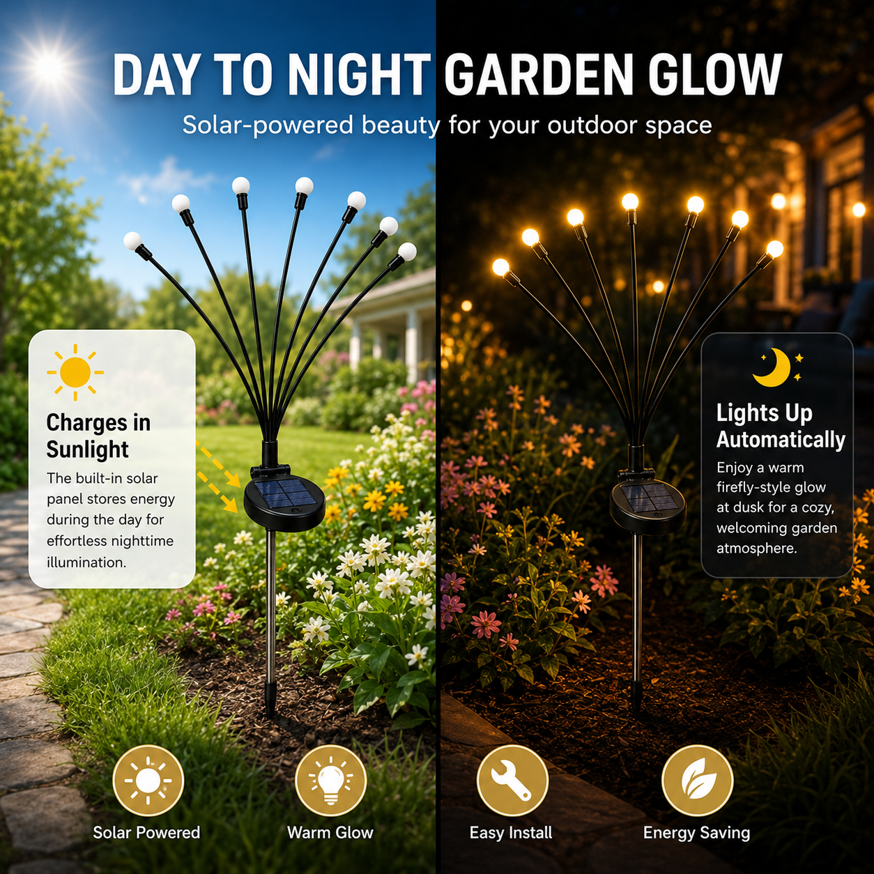 Outdoor Solar Firefly Garden Lights Waterproof 4/8 Pack