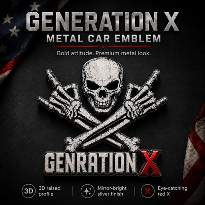 GENERATION X Metal Skull Car Emblem