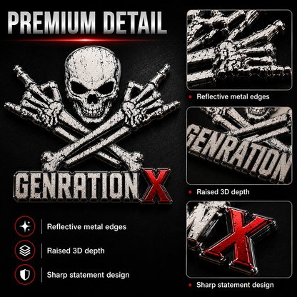 GENERATION X Metal Skull Car Emblem