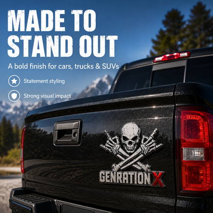 GENERATION X Metal Skull Car Emblem