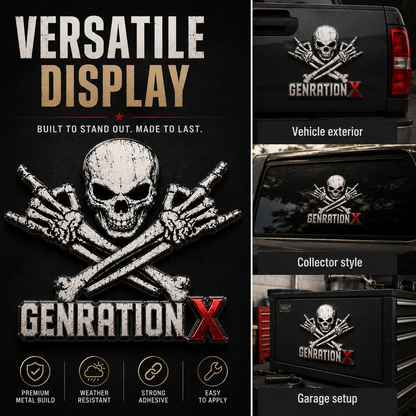 GENERATION X Metal Skull Car Emblem