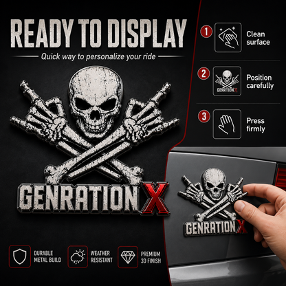 GENERATION X Metal Skull Car Emblem