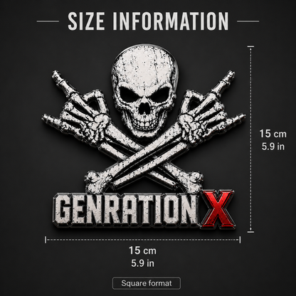 GENERATION X Metal Skull Car Emblem