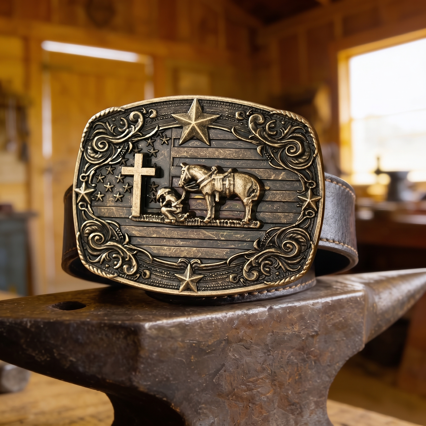 Christian Western Belt Buckle – A Symbol of Faith, Strength & Heritage