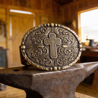 Christian Western Belt Buckle – A Symbol of Faith, Strength & Heritage