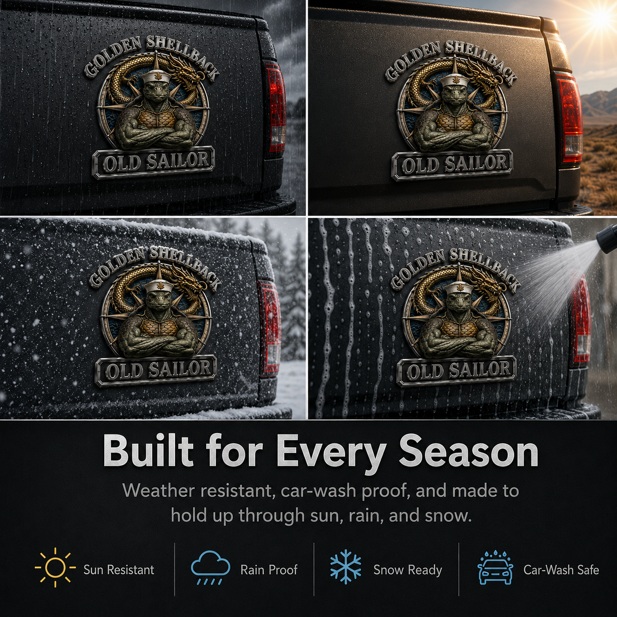 ⚓Last Day Promo: 49% OFF - 🐢Golden Shellback · Old Sailor Tribute Metal Car Emblem