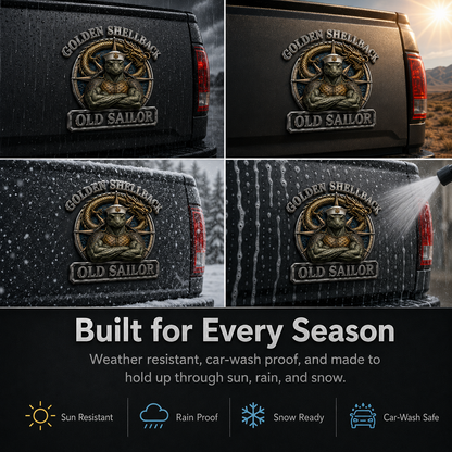 ⚓Last Day Promo: 49% OFF - 🐢Golden Shellback · Old Sailor Tribute Metal Car Emblem