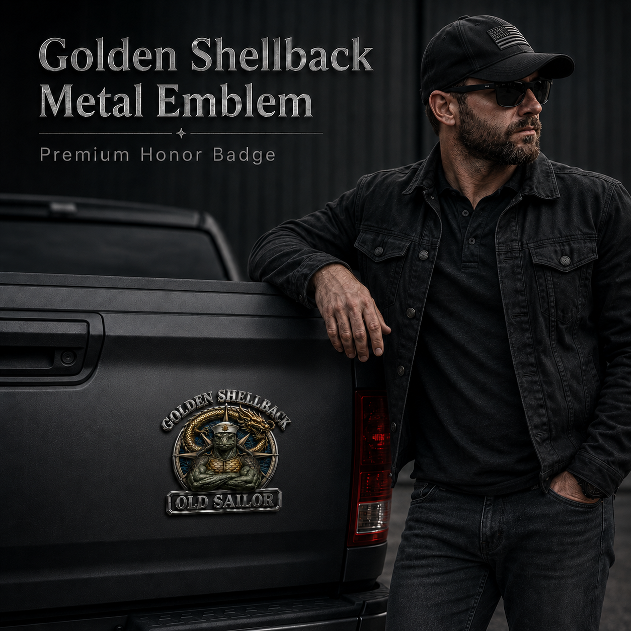 ⚓Last Day Promo: 49% OFF - 🐢Golden Shellback · Old Sailor Tribute Metal Car Emblem