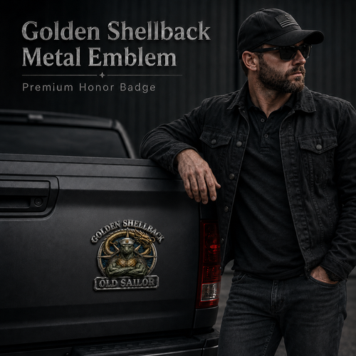 ⚓Last Day Promo: 49% OFF - 🐢Golden Shellback · Old Sailor Tribute Metal Car Emblem