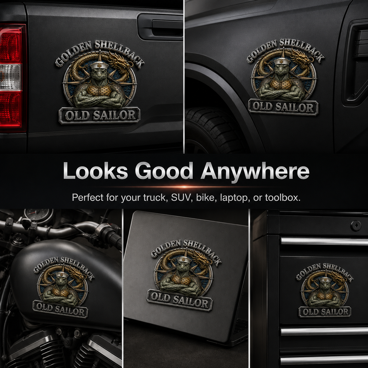 ⚓Last Day Promo: 49% OFF - 🐢Golden Shellback · Old Sailor Tribute Metal Car Emblem
