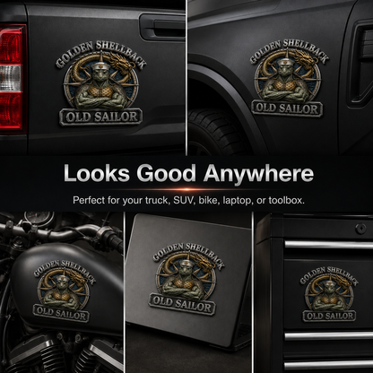 ⚓Last Day Promo: 49% OFF - 🐢Golden Shellback · Old Sailor Tribute Metal Car Emblem