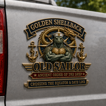 🏆Last Day Promo: 49% OFF -⚓Golden Shellback Old Sailor Metal Emblem