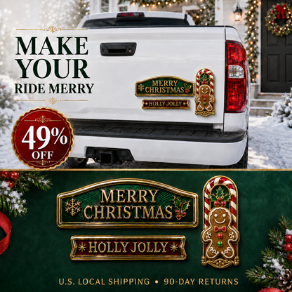 🔥 3-Piece Christmas Car Emblem Metal Badge Set – Multiple Festive Character Styles Available