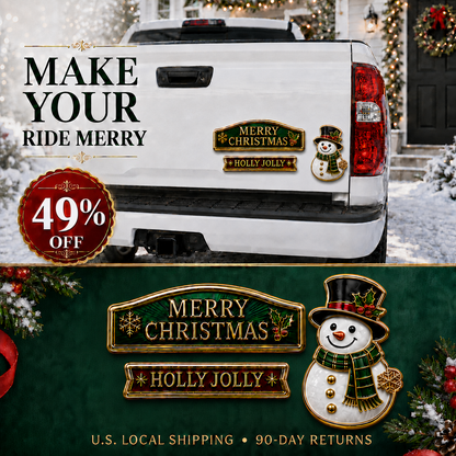 🔥 3-Piece Christmas Car Emblem Metal Badge Set – Multiple Festive Character Styles Available